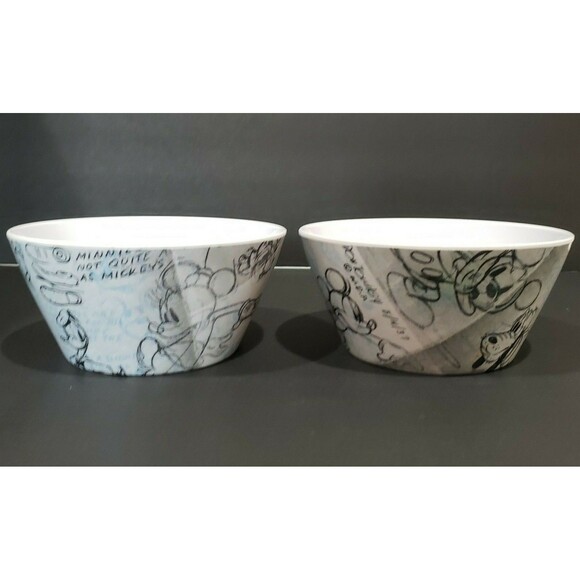 Zak Designs Mickey Mouse Sketchbook Cereal Bowl Donald Duck Pluto Blue Gray Lot - Picture 3 of 6